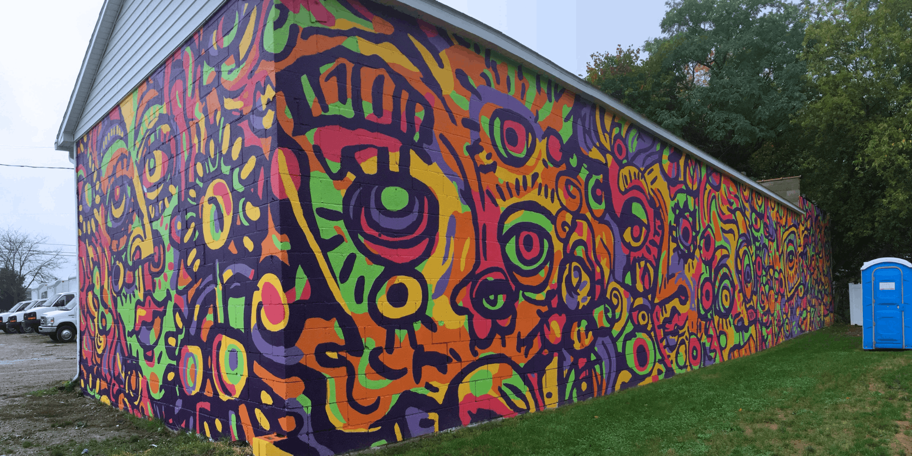 Completed mural from corner