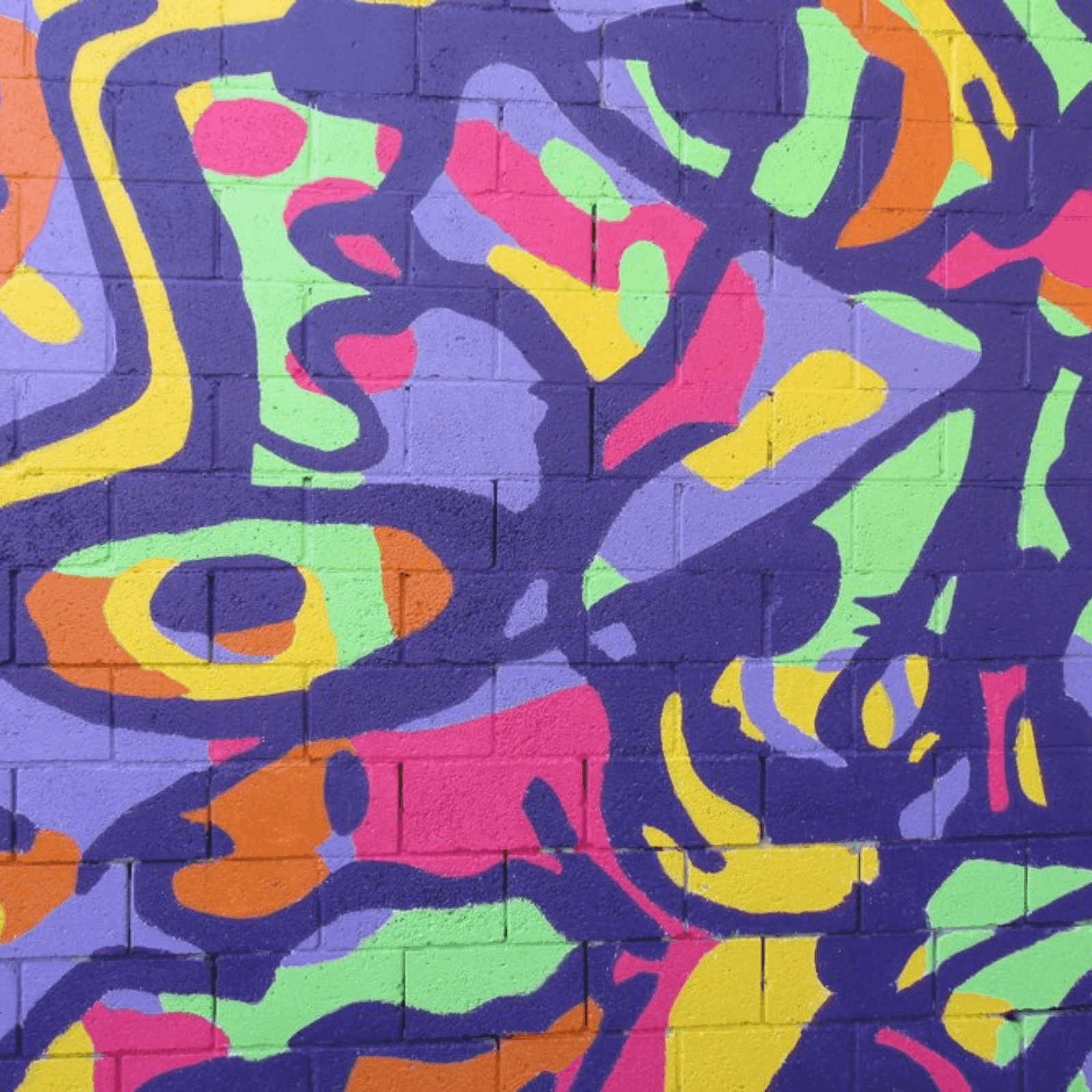 close up of mural