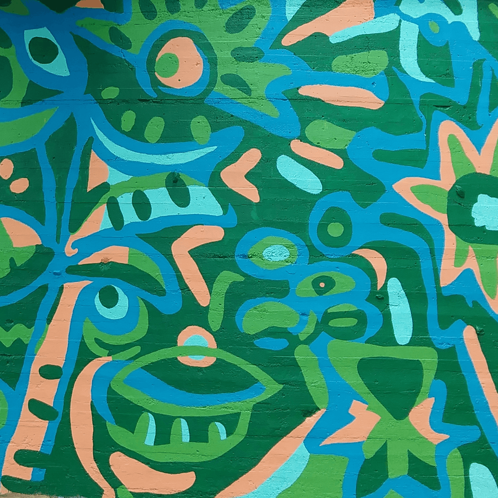 close up of mural