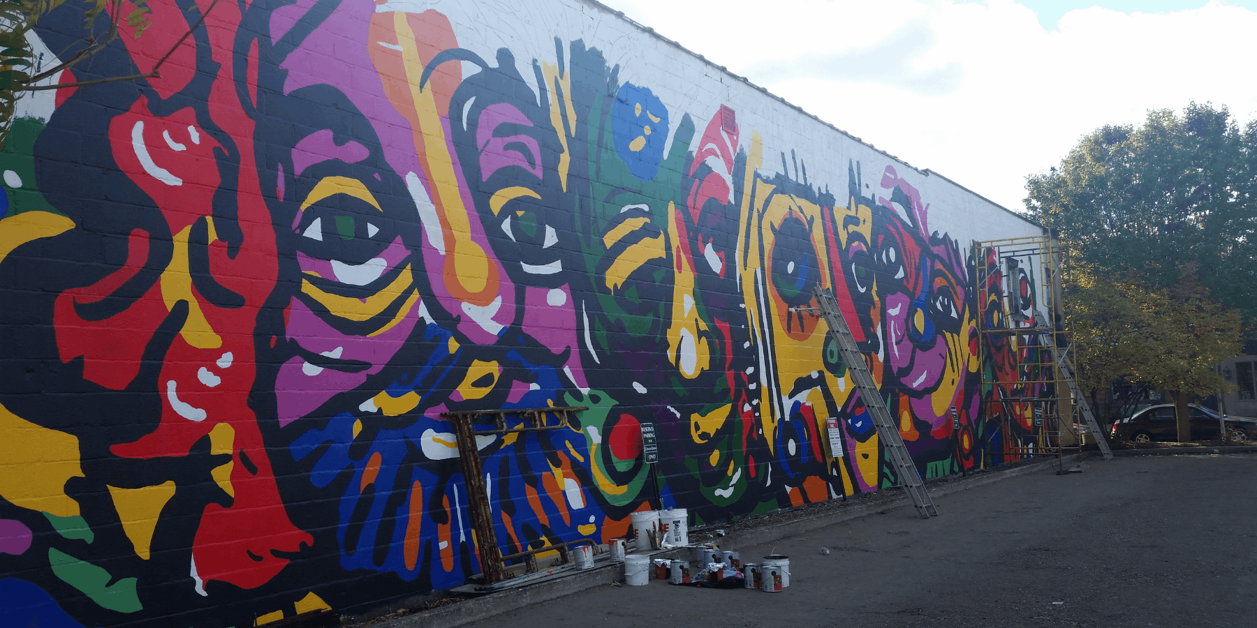 3/4 of mural done