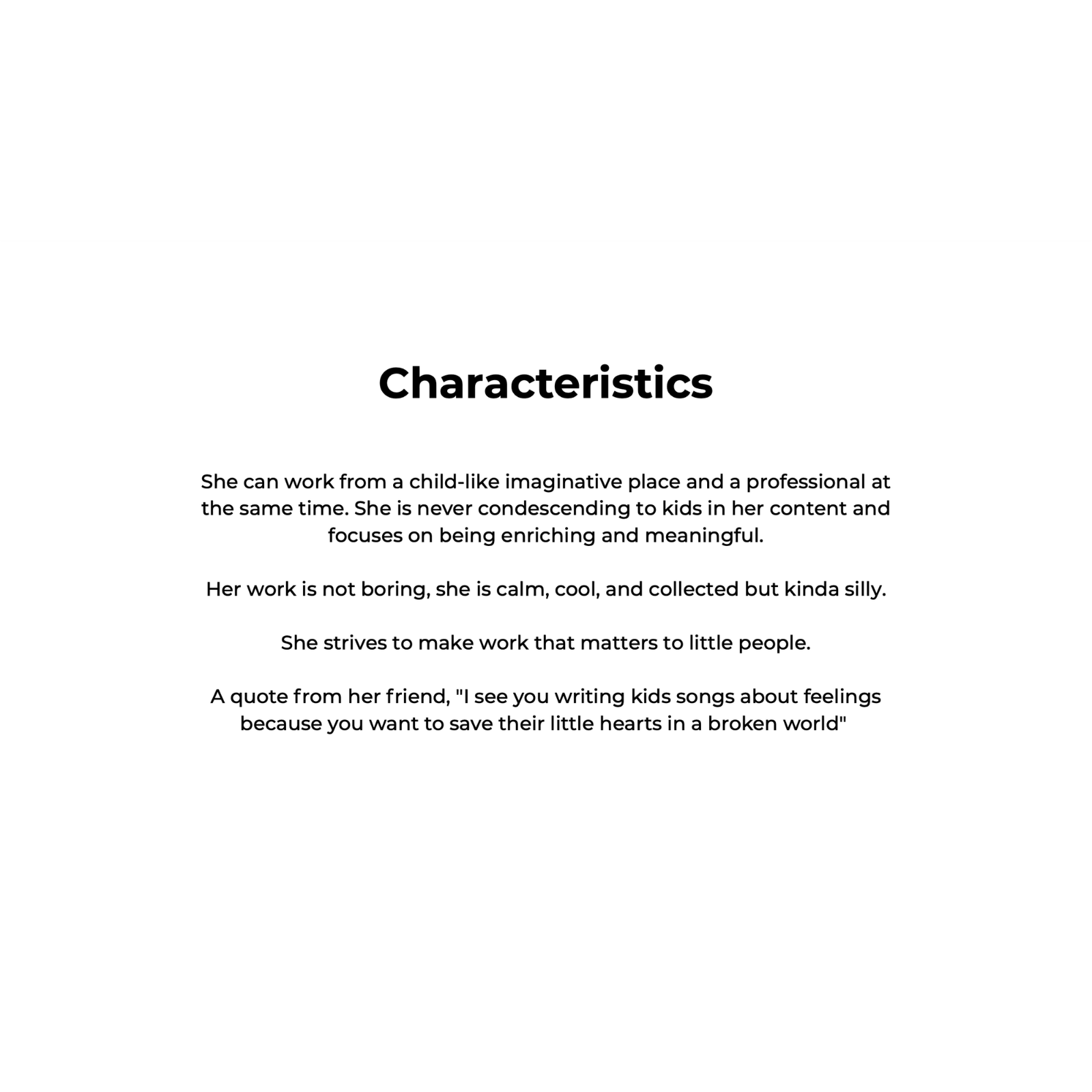 Creative Brief Characteristics