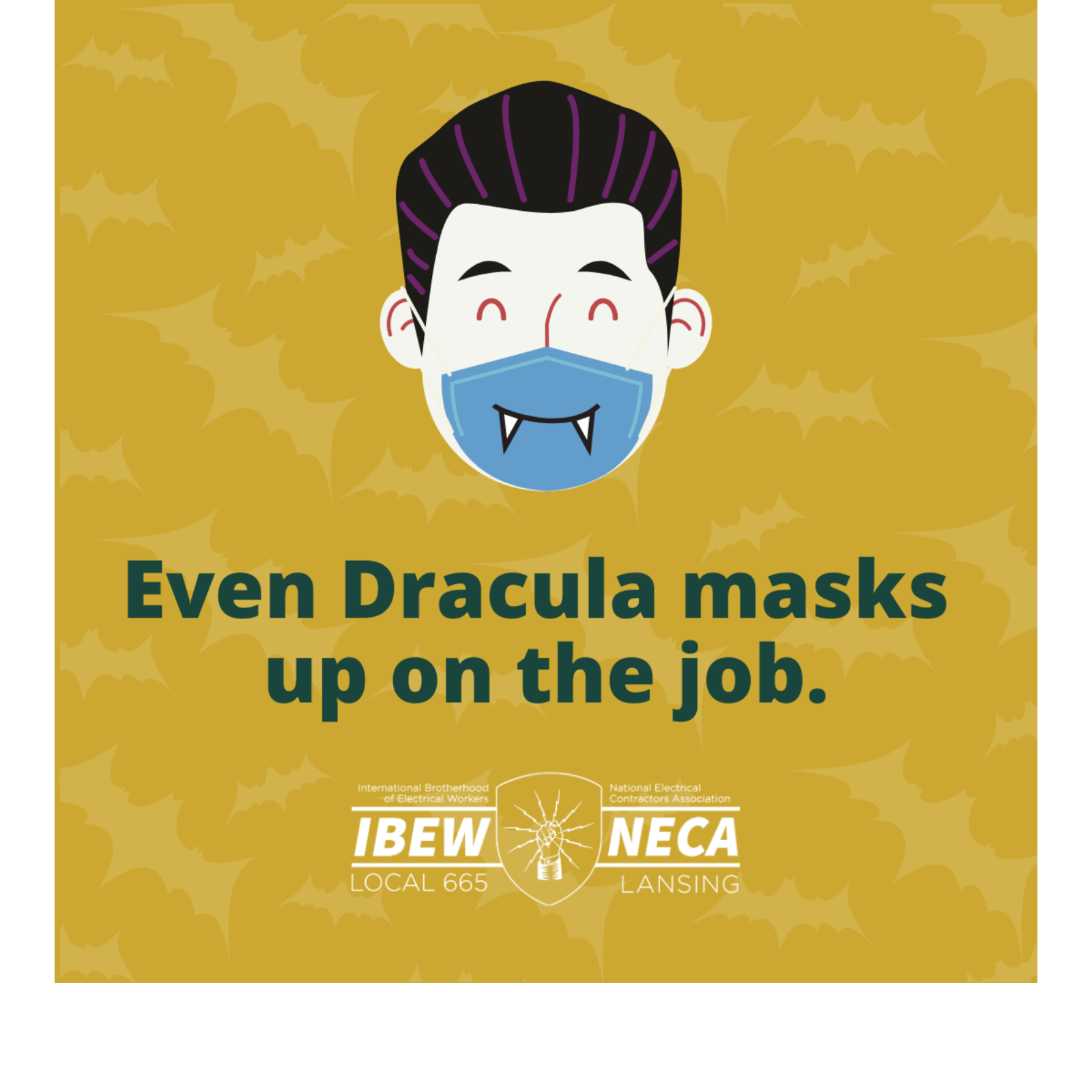 Masked Halloween Social Media Graphic
